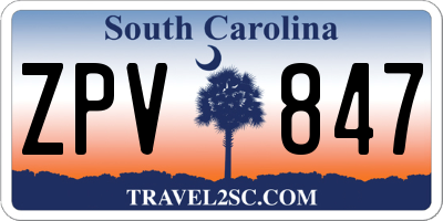 SC license plate ZPV847