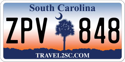 SC license plate ZPV848