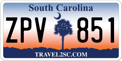 SC license plate ZPV851