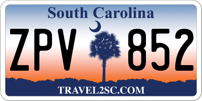 SC license plate ZPV852