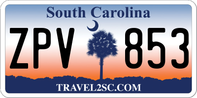 SC license plate ZPV853