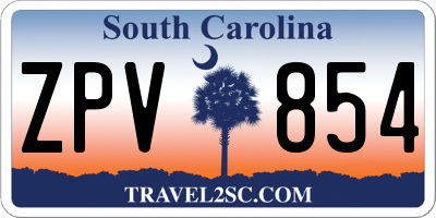 SC license plate ZPV854