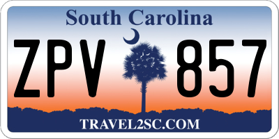 SC license plate ZPV857