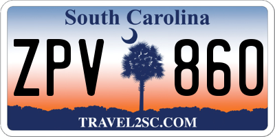SC license plate ZPV860