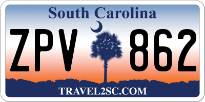 SC license plate ZPV862