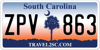 SC license plate ZPV863