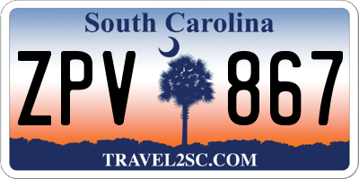 SC license plate ZPV867