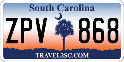 SC license plate ZPV868