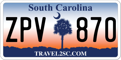 SC license plate ZPV870