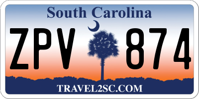 SC license plate ZPV874