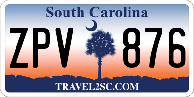 SC license plate ZPV876