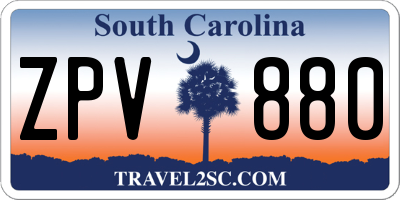 SC license plate ZPV880