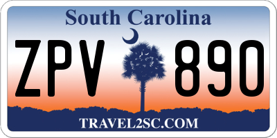 SC license plate ZPV890