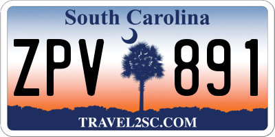 SC license plate ZPV891