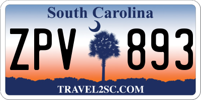 SC license plate ZPV893