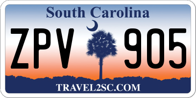 SC license plate ZPV905
