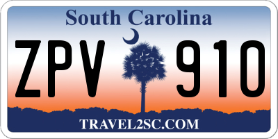 SC license plate ZPV910