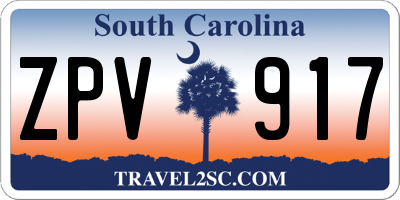 SC license plate ZPV917