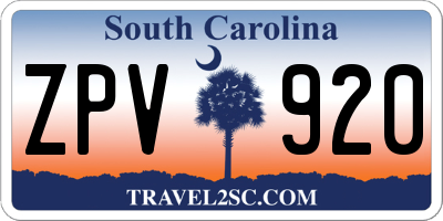 SC license plate ZPV920
