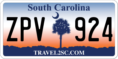 SC license plate ZPV924