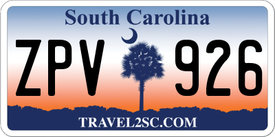 SC license plate ZPV926