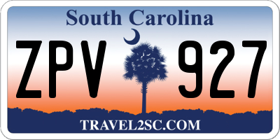 SC license plate ZPV927