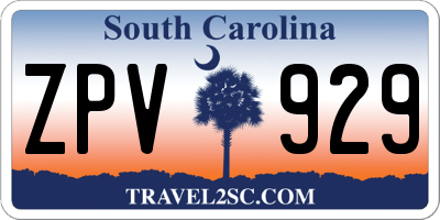 SC license plate ZPV929