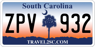 SC license plate ZPV932