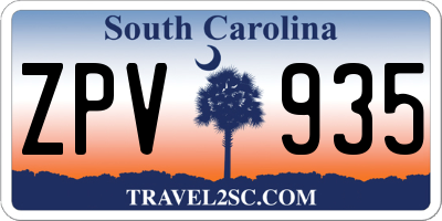 SC license plate ZPV935