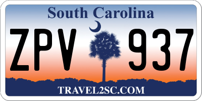 SC license plate ZPV937