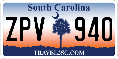 SC license plate ZPV940