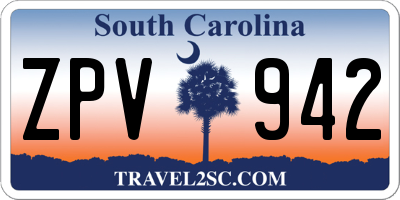 SC license plate ZPV942