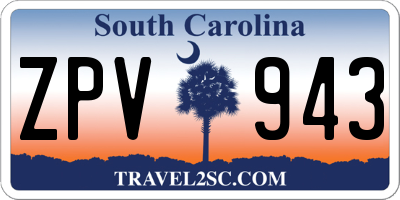 SC license plate ZPV943