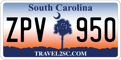 SC license plate ZPV950
