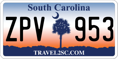 SC license plate ZPV953