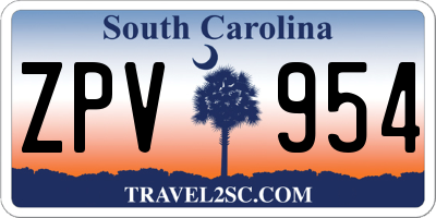 SC license plate ZPV954