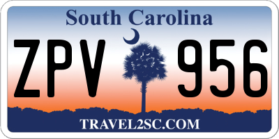 SC license plate ZPV956