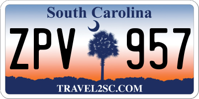 SC license plate ZPV957