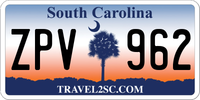 SC license plate ZPV962