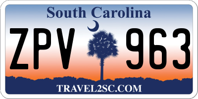 SC license plate ZPV963