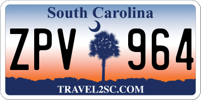 SC license plate ZPV964