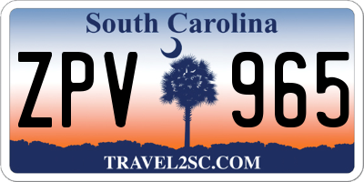SC license plate ZPV965
