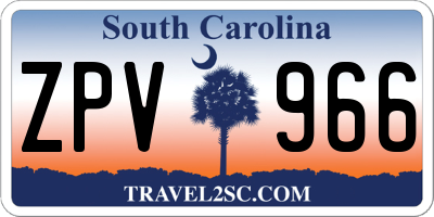 SC license plate ZPV966