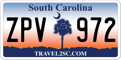 SC license plate ZPV972