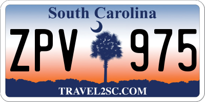SC license plate ZPV975