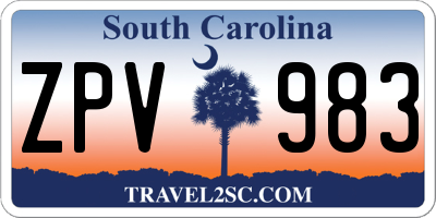 SC license plate ZPV983