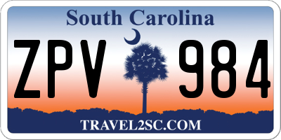 SC license plate ZPV984