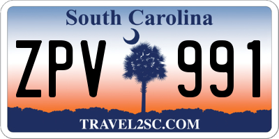 SC license plate ZPV991