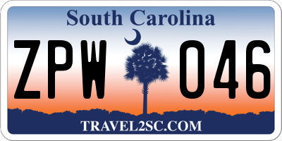 SC license plate ZPW046
