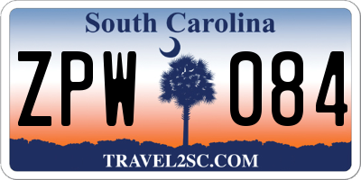 SC license plate ZPW084